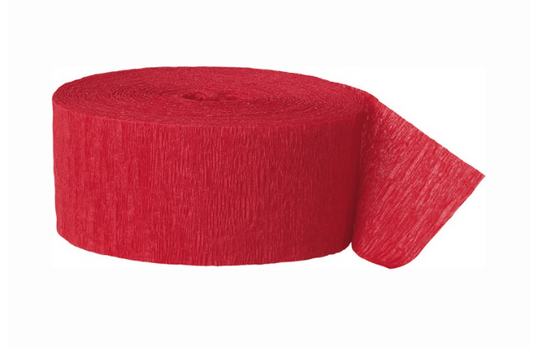 Ruby Red Crepe Streamer 81 ft