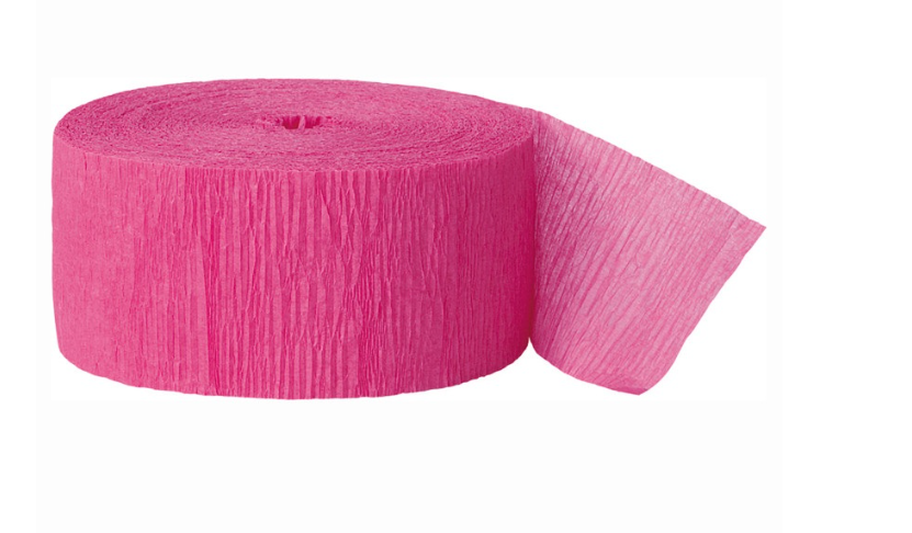 Hot Pink Crepe Streamer 81 ft