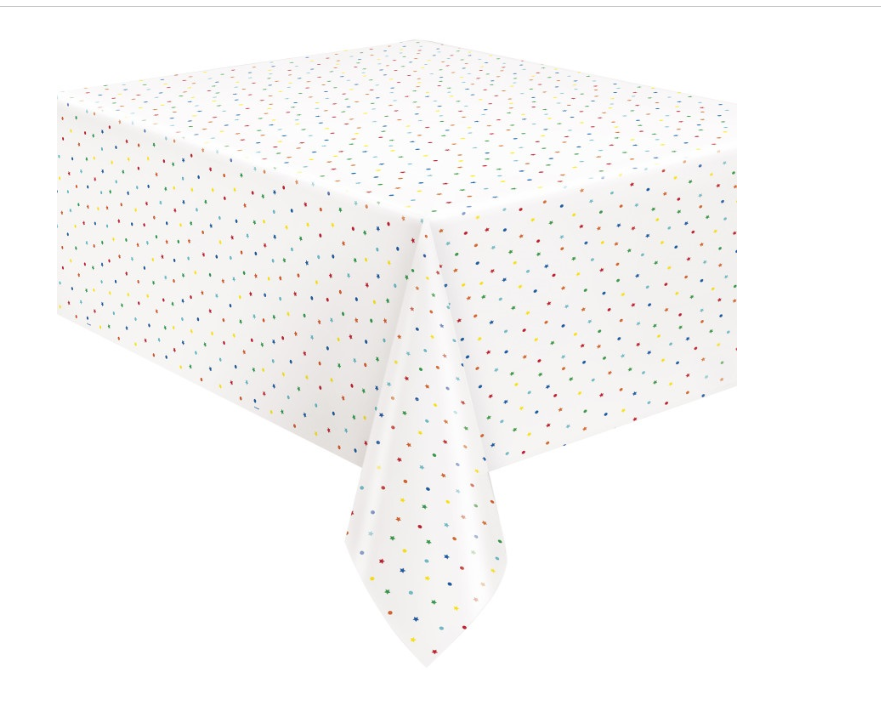 Dots and Stars Birthday Rectangular Table Cover
