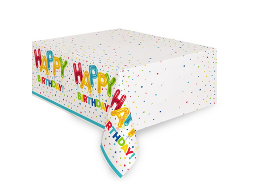 Happy Balloon Birthday Rectangular Plastic Table Cover