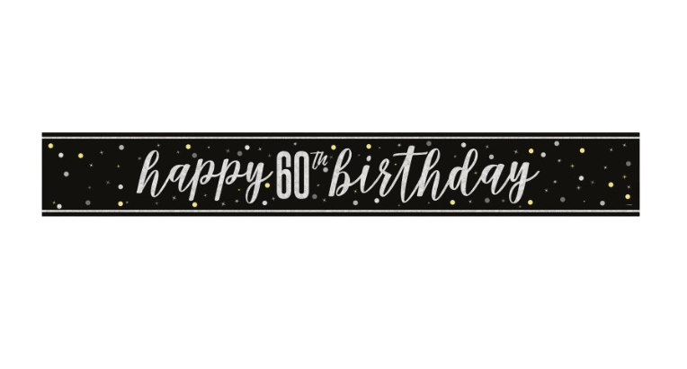 GLITZ Black 60 Prism Foil Banner 9 ft