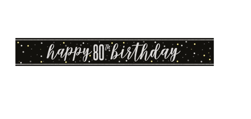GLITZ Black 80 Prism Foil Banner 9 ft