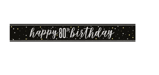 GLITZ Black 80 Prism Foil Banner 9 ft
