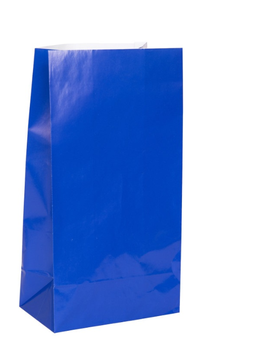Royal Blue Paper Party Bags 12ct
