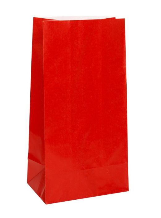 Ruby Red Paper Party Bags 12ct