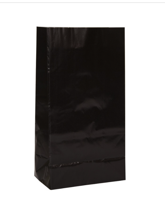 Black Paper Party Bags 12ct