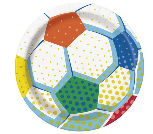 World Game Soccer Round 9" Dinner Plates 8ct