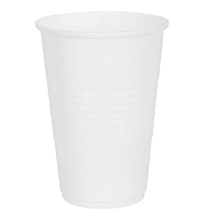 Bright White Solid 16oz Plastic Party Cups 50ct