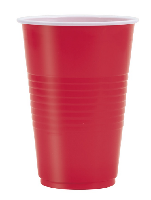 Ruby Red Solid 16oz Plastic Party Cups 50ct