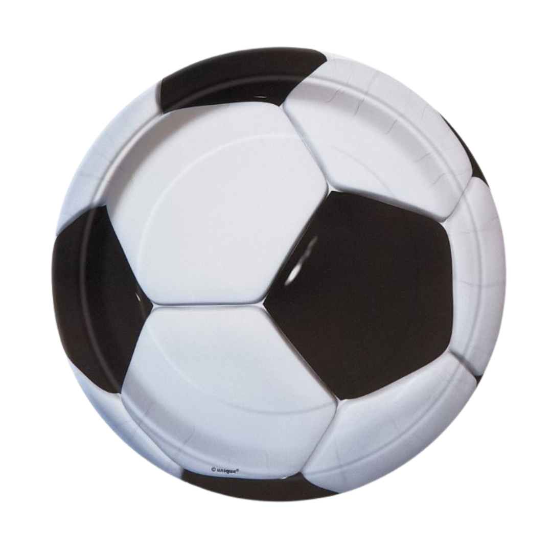 3D Soccer Round 9" Dinner Plates 8ct