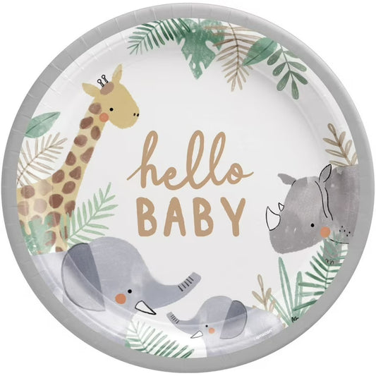 Hello Baby! Gender Reveal Plates 10.5 In