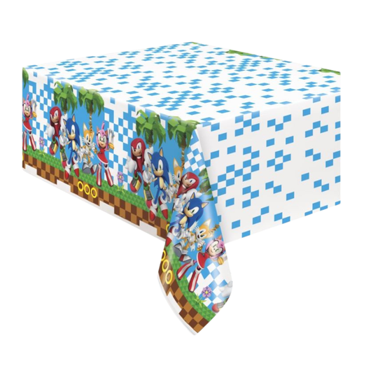 Sonic the Hedgehog Rectangular Plastic Table Cover 54" x 84" - Short Fold