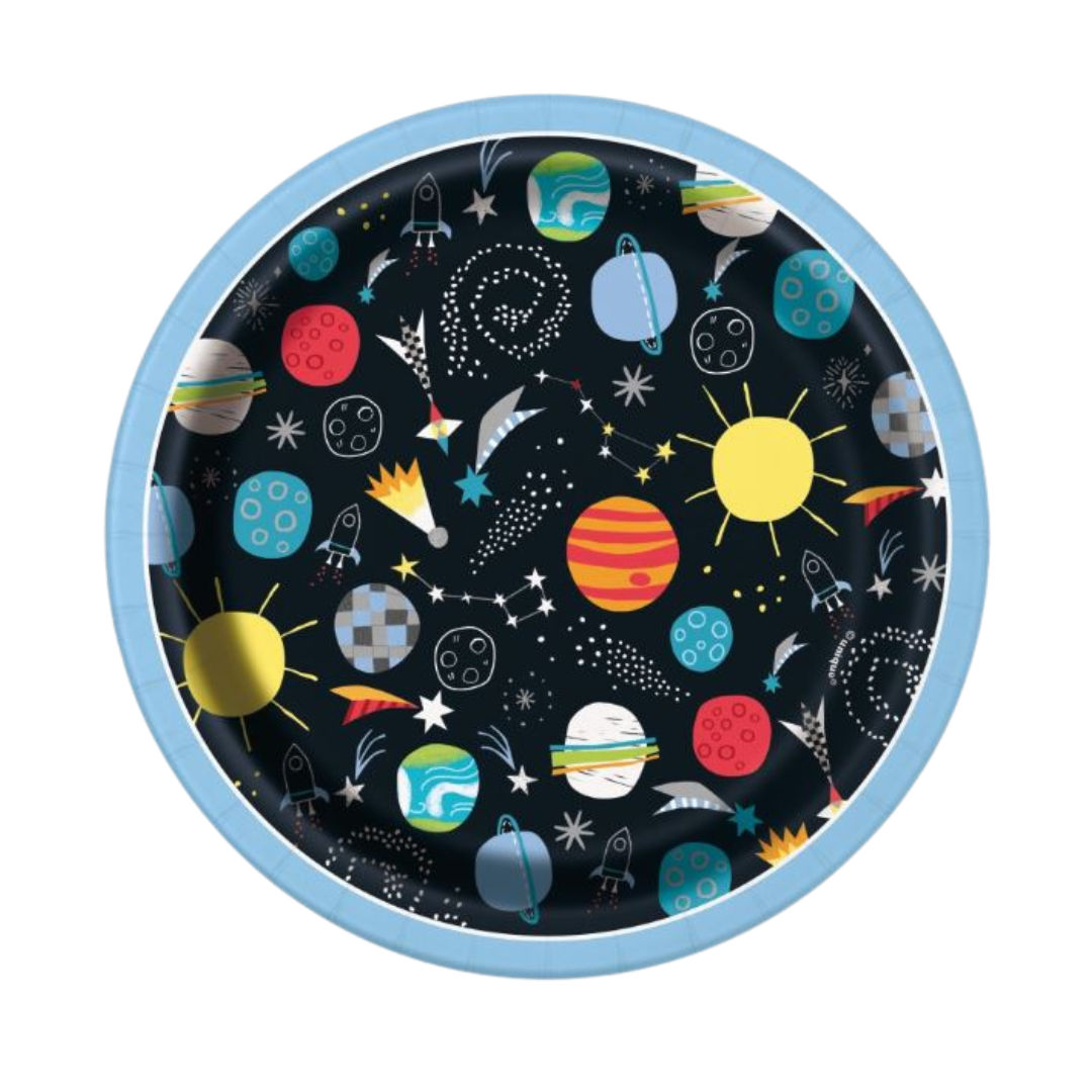 Outer Space Round 7" Dessert Plates 8ct