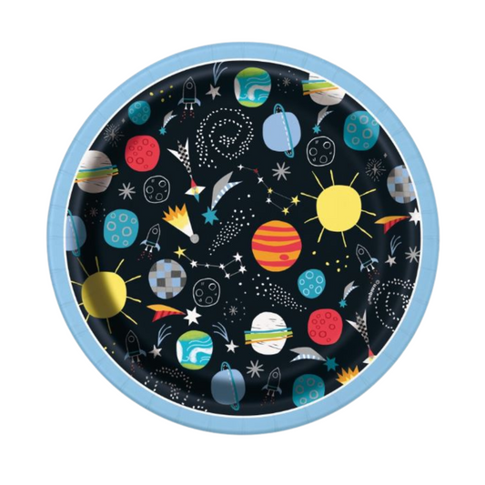 Outer Space Round 7" Dessert Plates 8ct