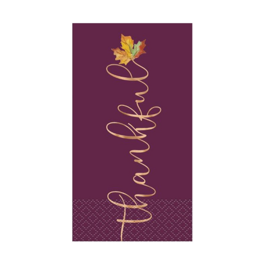 Chic Thanksgiving "Thankful" Guest Napkins 16ct - Foil Stamping