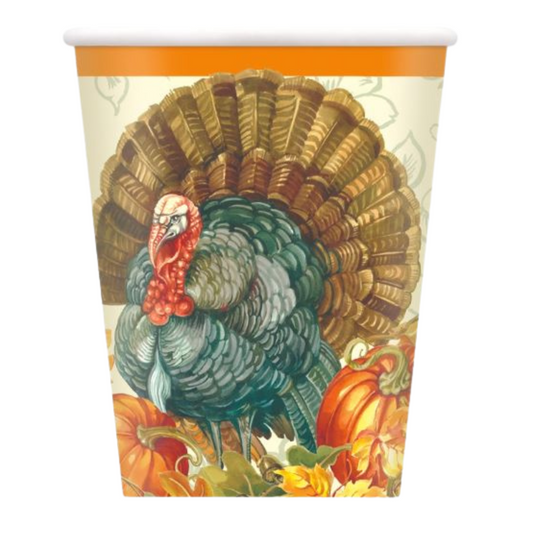 Traditional Thanksgiving 9oz Paper Cups 8ct