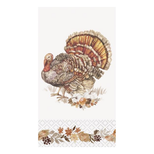 Thankful Harvest Turkey Guest Napkins 16ct - Foil Stamping