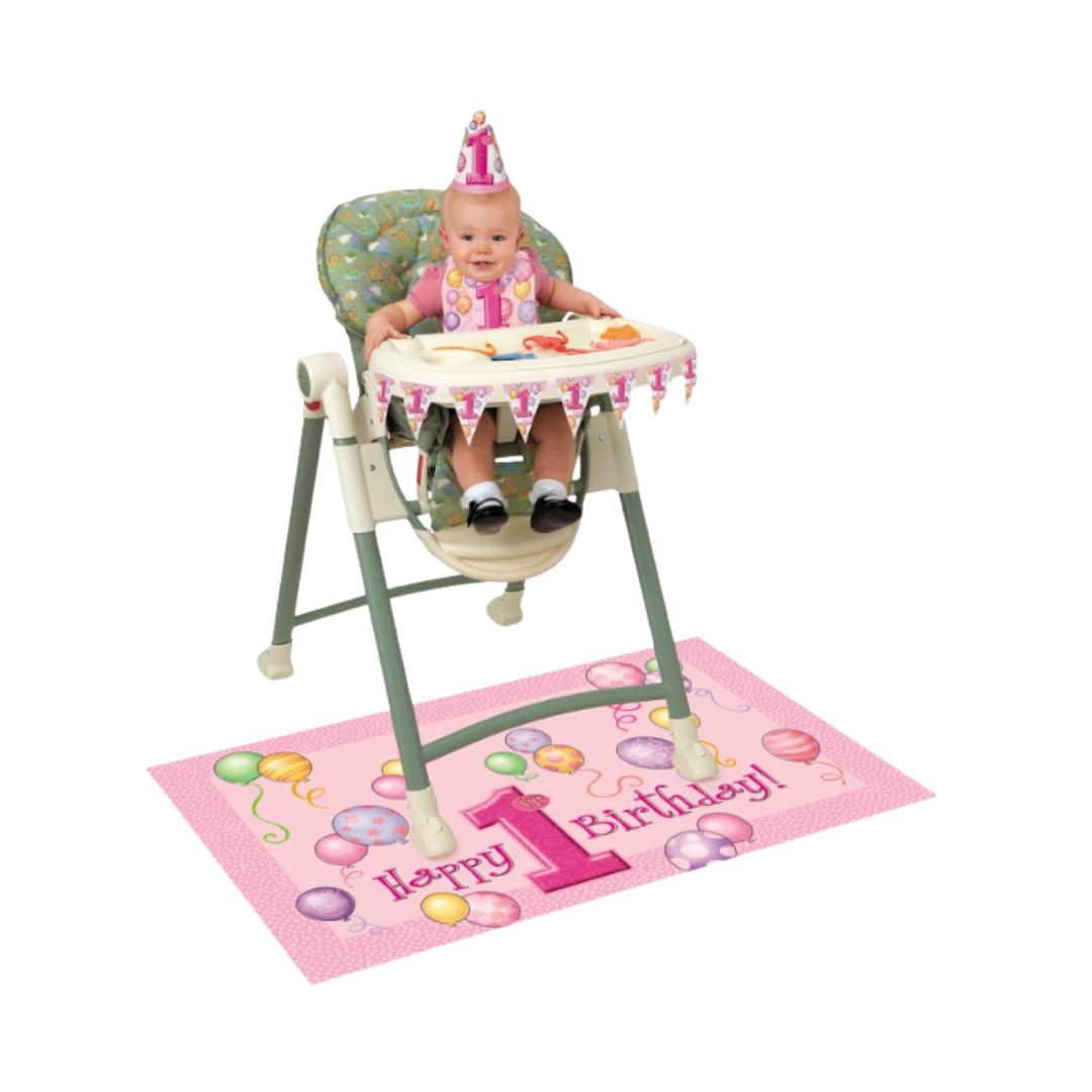 First Birthday Pink Balloons High Chair Kit