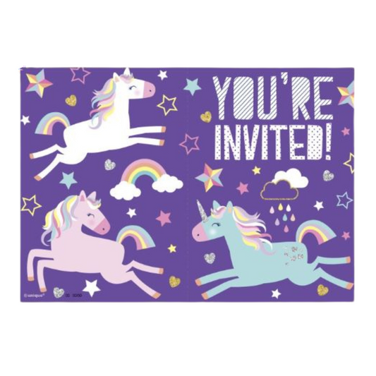 Unicorn Invitations 8ct