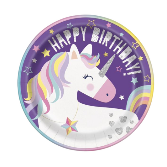 Unicorn Round 9" Dinner Plates 8ct
