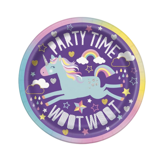Unicorn Round 7" Dessert Plates 8ct