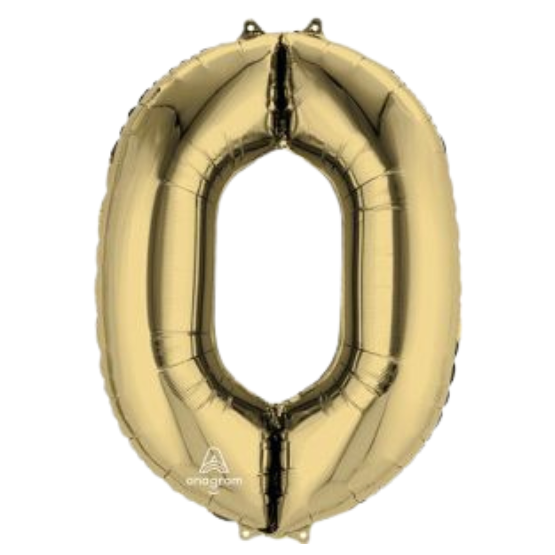 34" White Gold Letter Foil Balloons