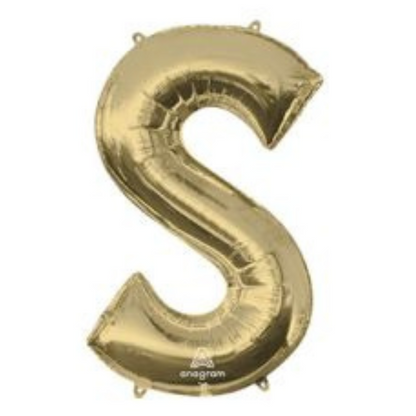 34" White Gold Letter Foil Balloons