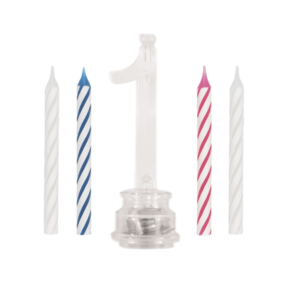 Flashing Candle Holder With Birthday Candle