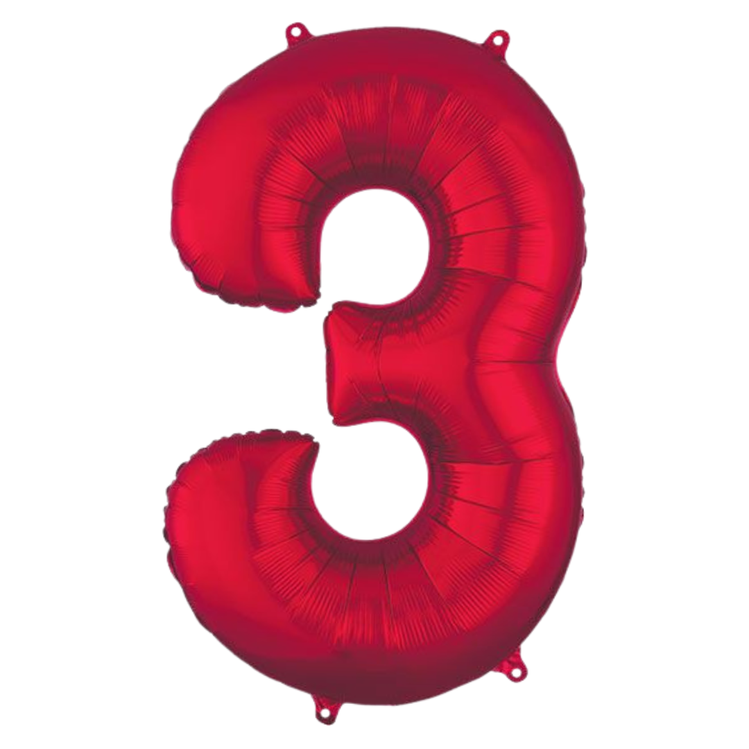34" Red Numbers