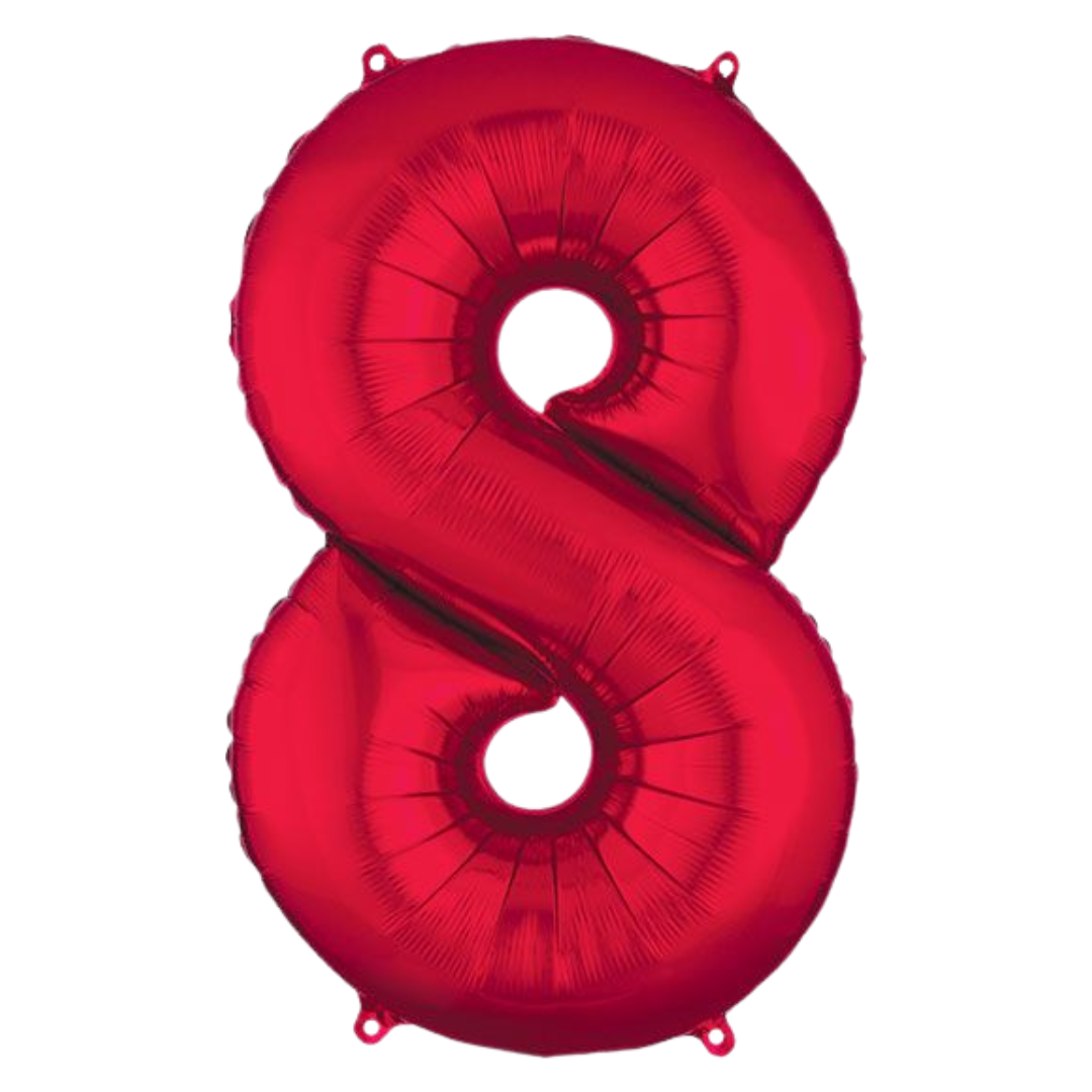 34" Red Numbers