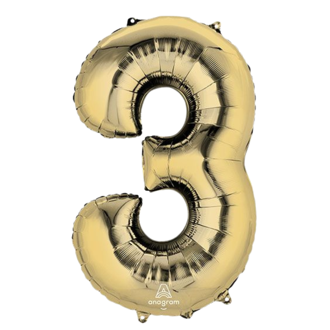 34" White Gold Numbers