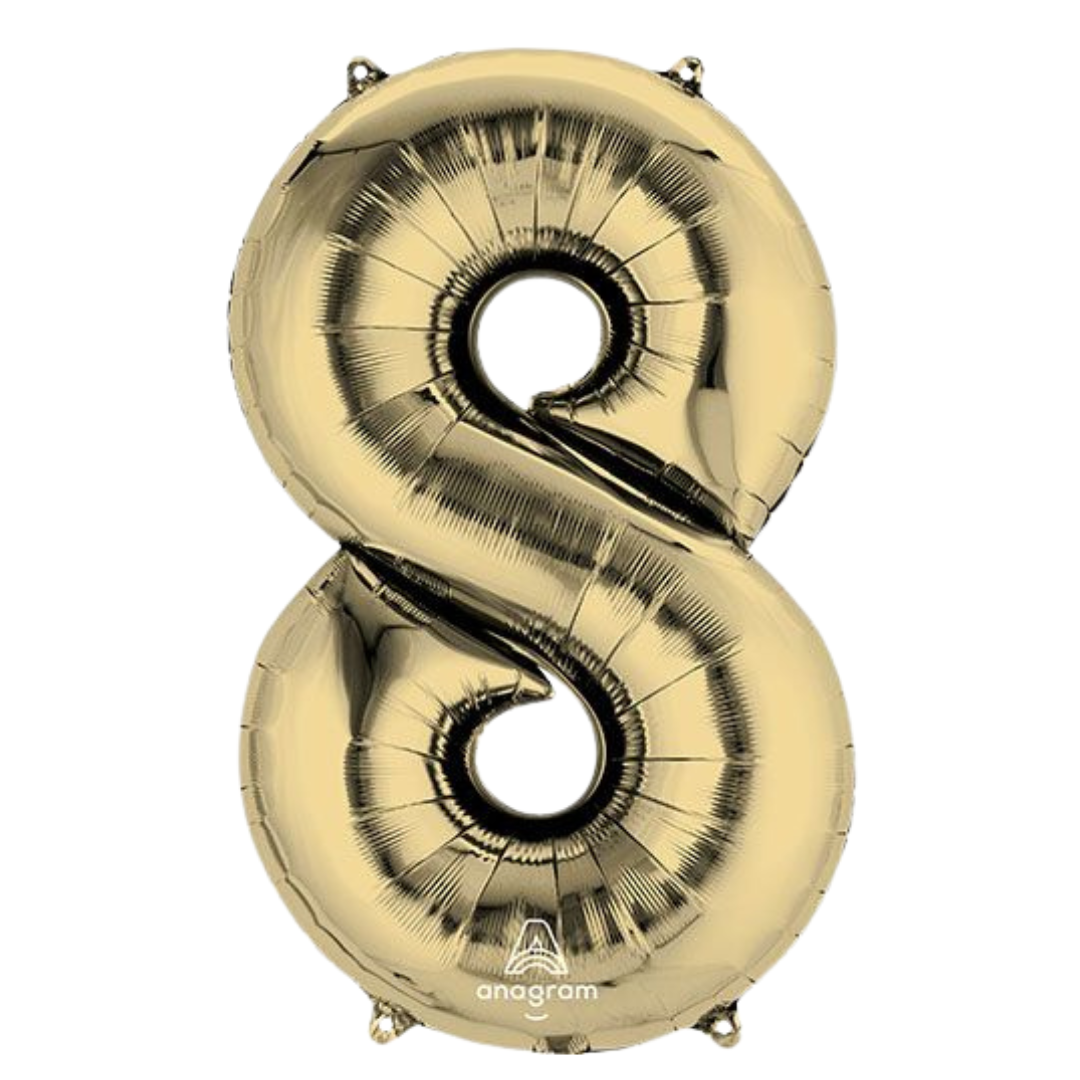 34" White Gold Numbers