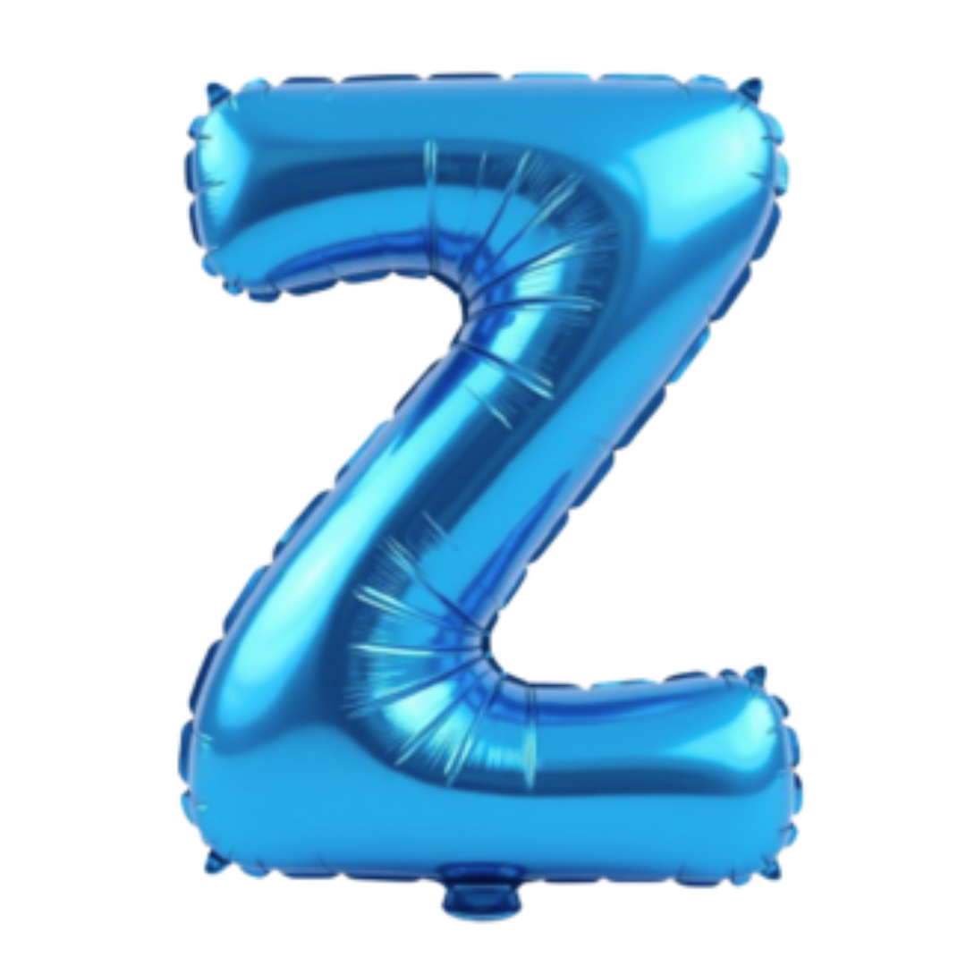 34" Blue Letters