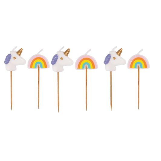 Unicorn & Rainbow Pick Birthday Candles