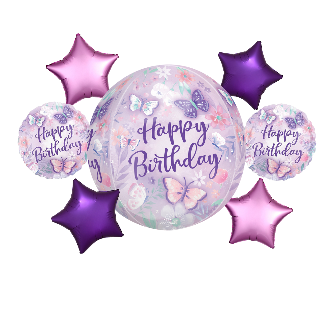 HBD Butterfly Balloon Bouquet