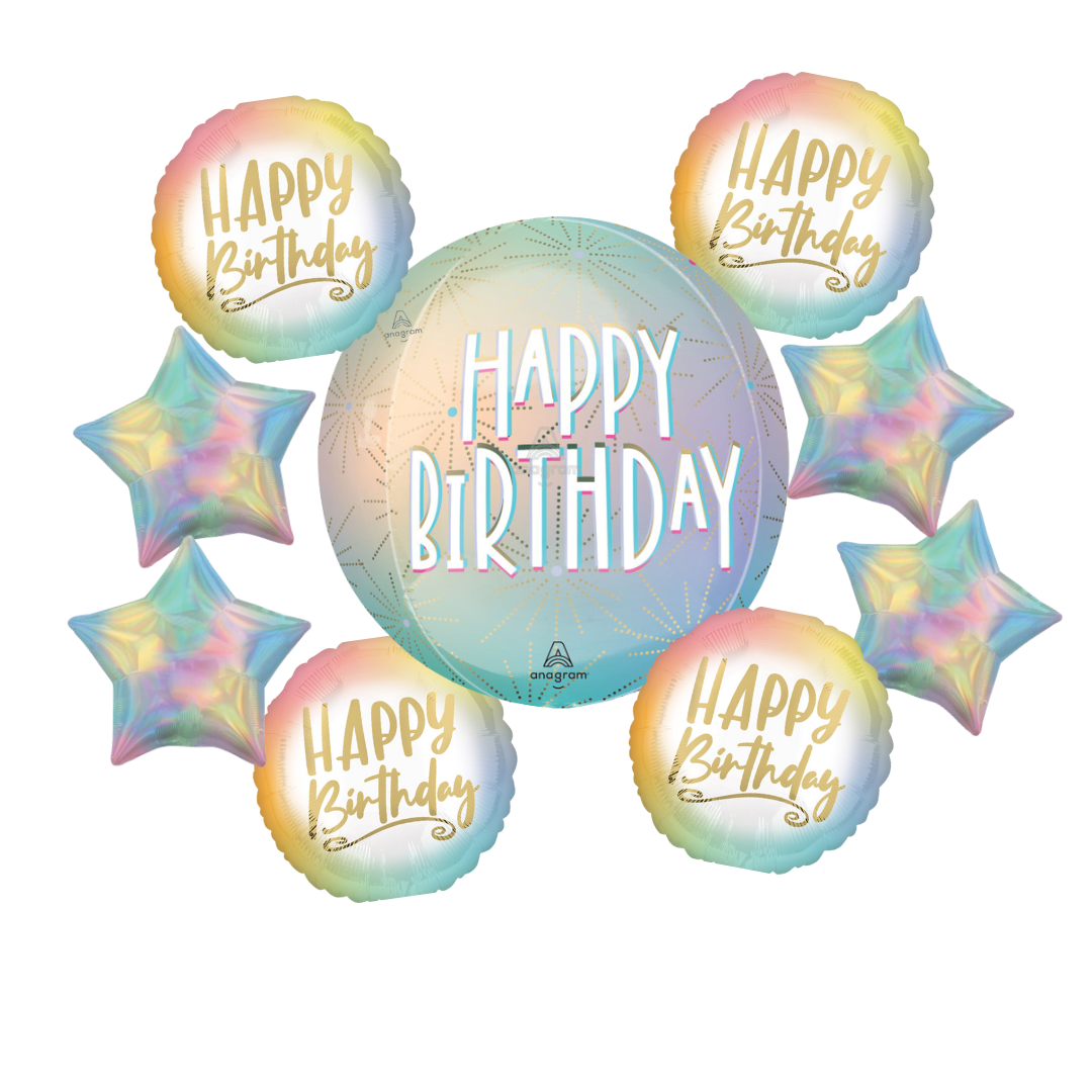 HBD Pastel Balloon Bouquet