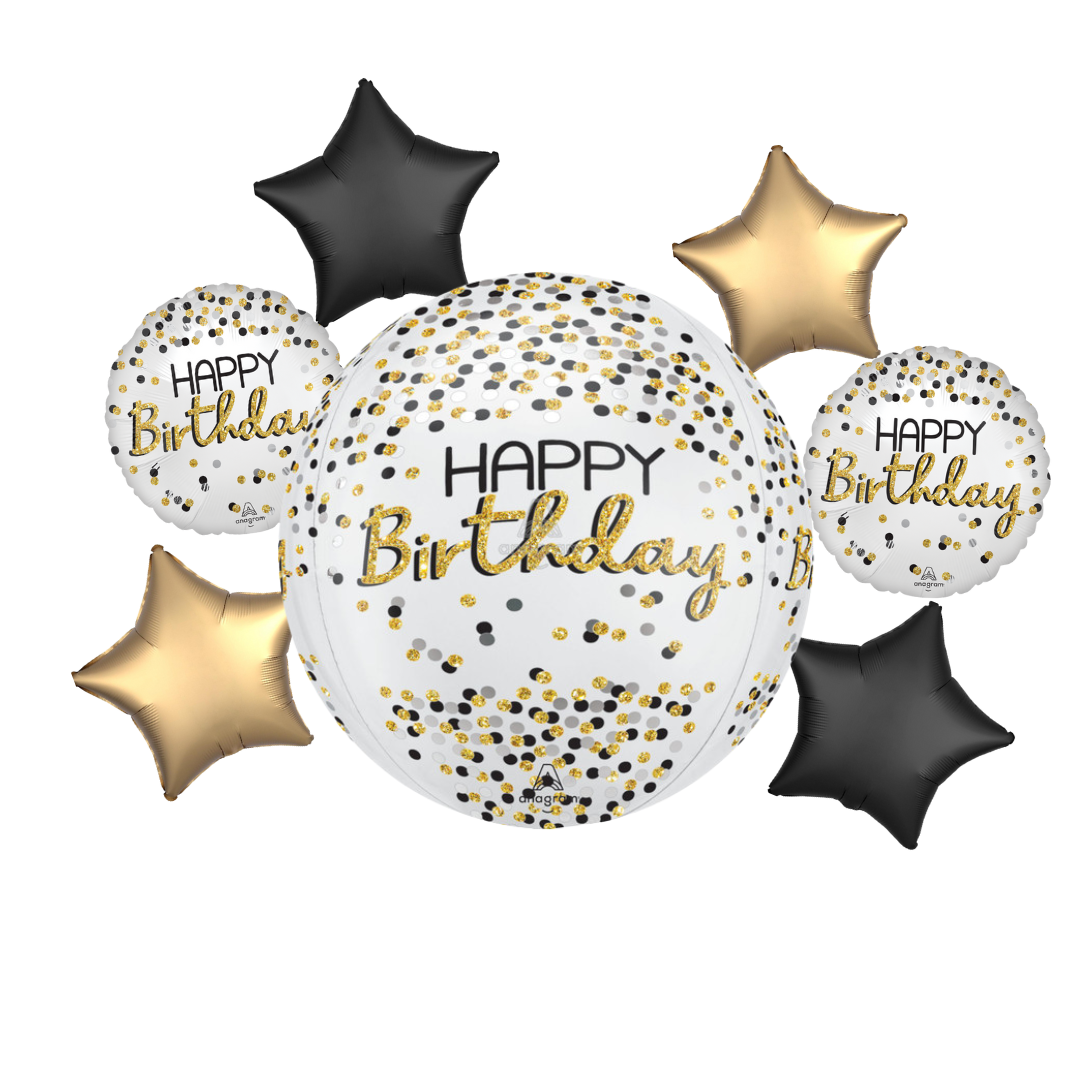 Black & Gold Birthday Bouquet