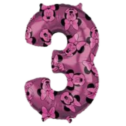 Minnie Number Foil Balloons