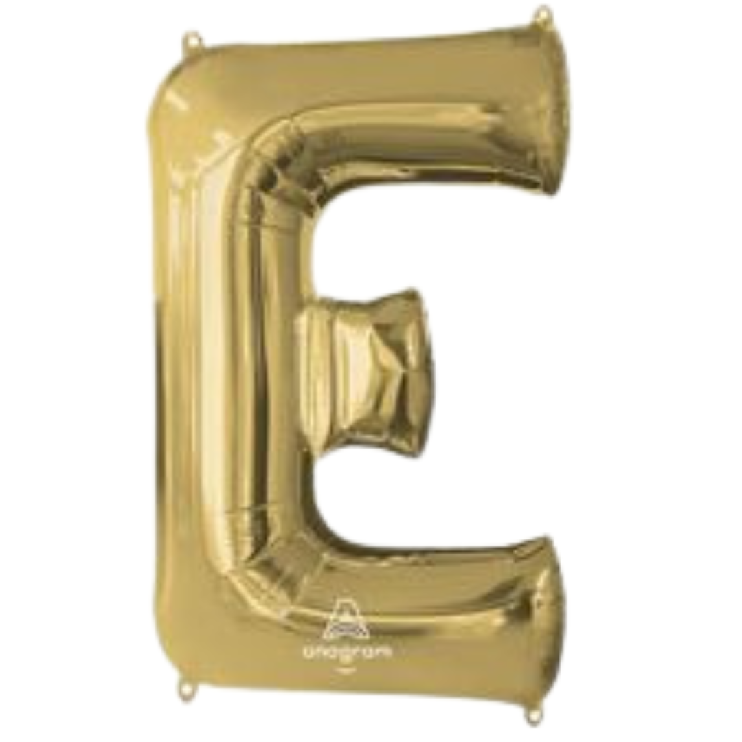 34" White Gold Letter Foil Balloons