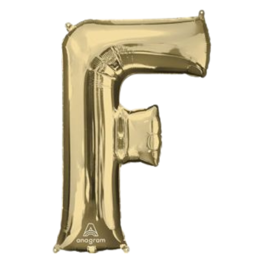 34" White Gold Letter Foil Balloons