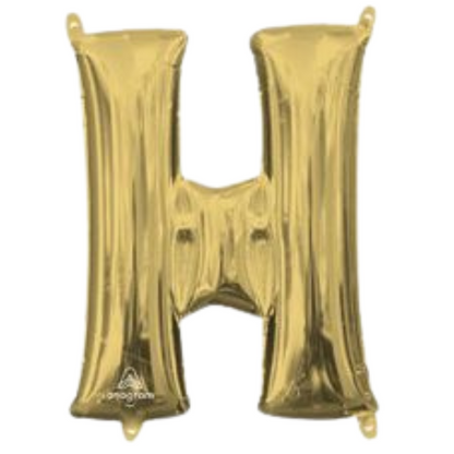 34" White Gold Letter Foil Balloons