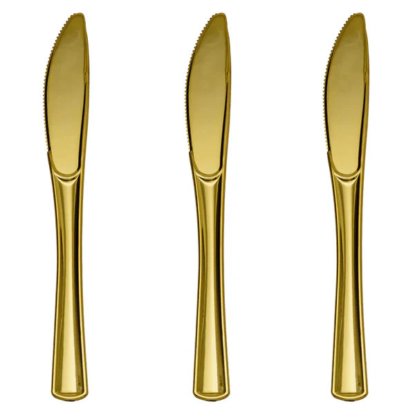 Classic Gold Plastic Knives - 20 Ct.