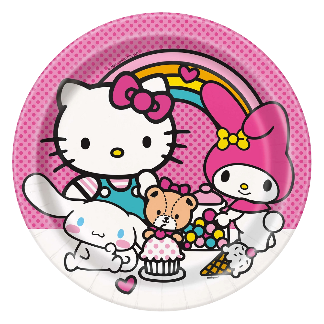 Hello Kitty And Friends Large Round Paper Plates, 8 Count