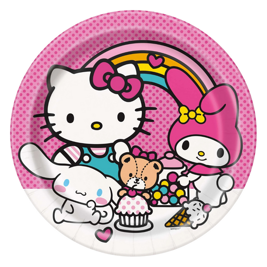 Hello Kitty And Friends Large Round Paper Plates, 8 Count