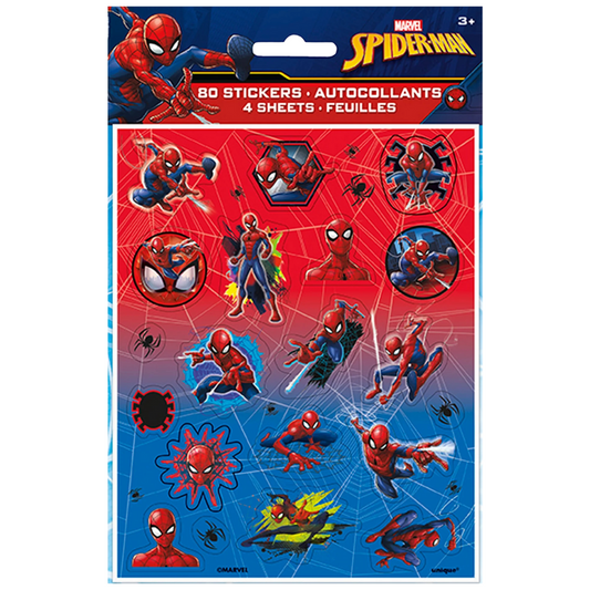 Spiderman Stickers, 4 Sheets