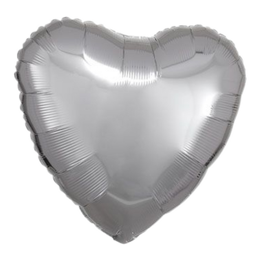 18" Metallic Silver Heart