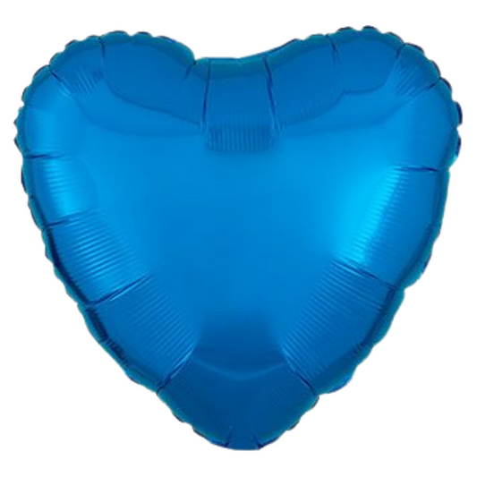 18" Metallic Blue Heart