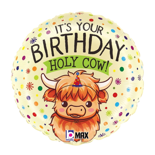 18" Happy Birthday Holy Cow Highland