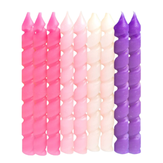 Pink & Purple Spiral Birthday Candles  10ct