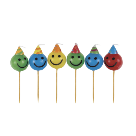 Happy Face Pick Birthday Candles